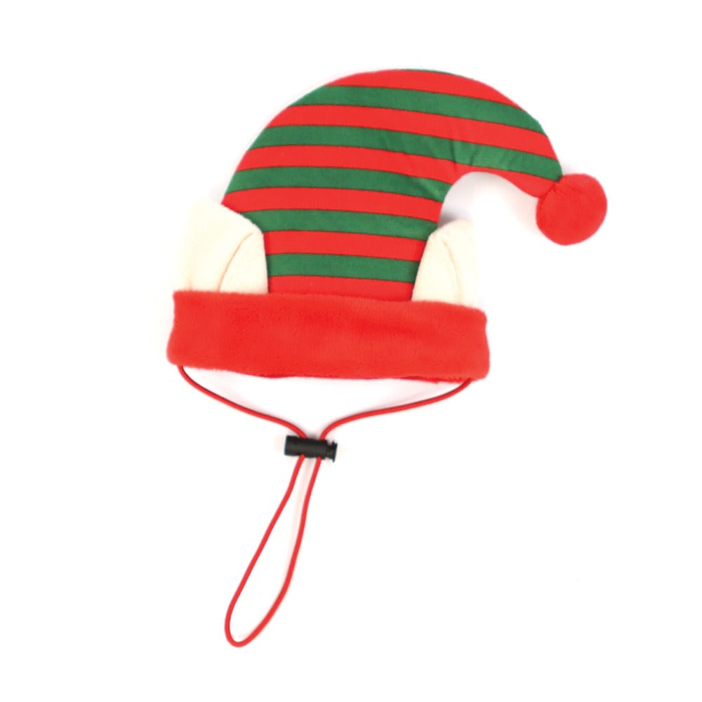 Front View of Happy Pet Christmas Elf Dog Hat