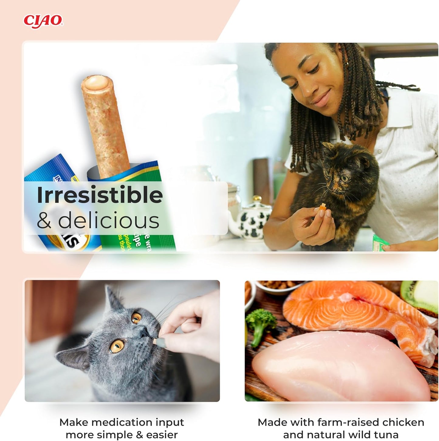 Ciao Churu Rolls 4 Pack Cat Treat - Chicken Recipe Wraps Chicken Recipe - 4 x 10g