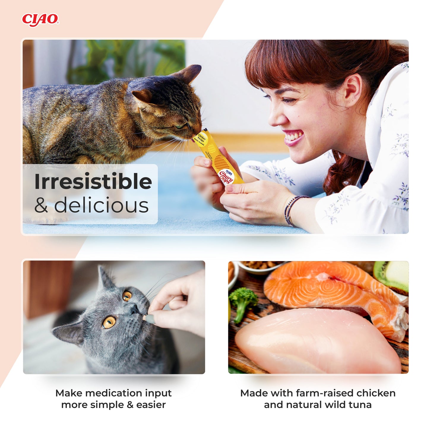 Ciao Churu Pops 4 Pack Cat Treat - Chicken Recipe - 4 x 15g