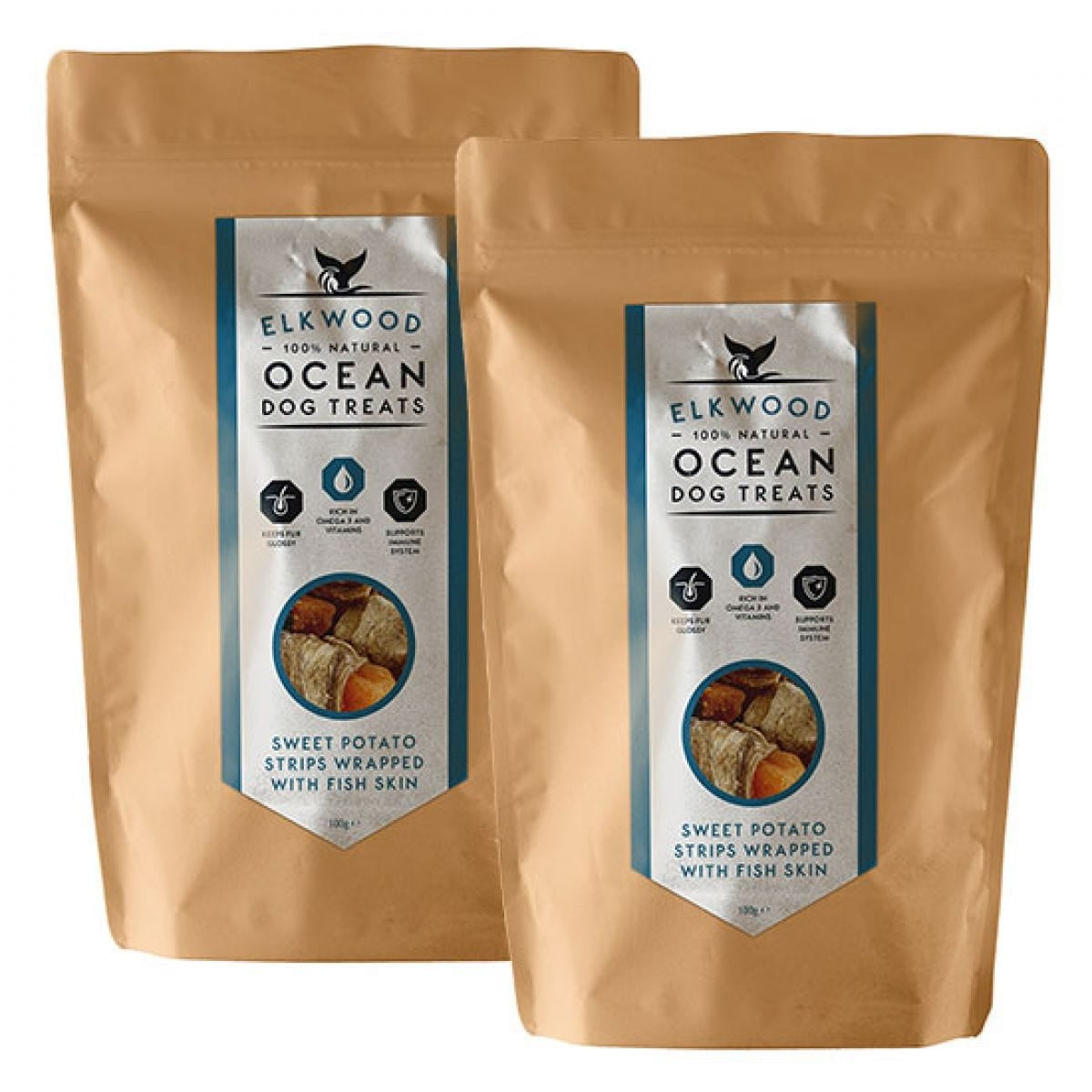 Elkwood 100% Real Chicken Wrapped Sweet Potato Strips Treats for Dogs