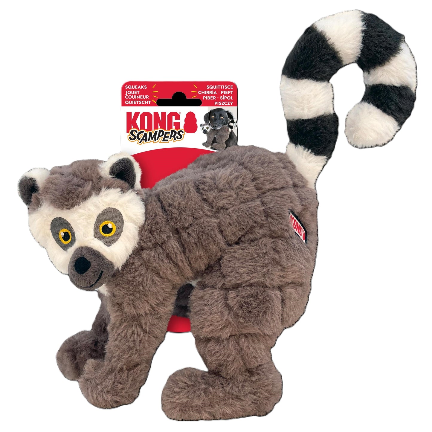 Front View of KONG Scampers Lemur Dog Toy - Medium