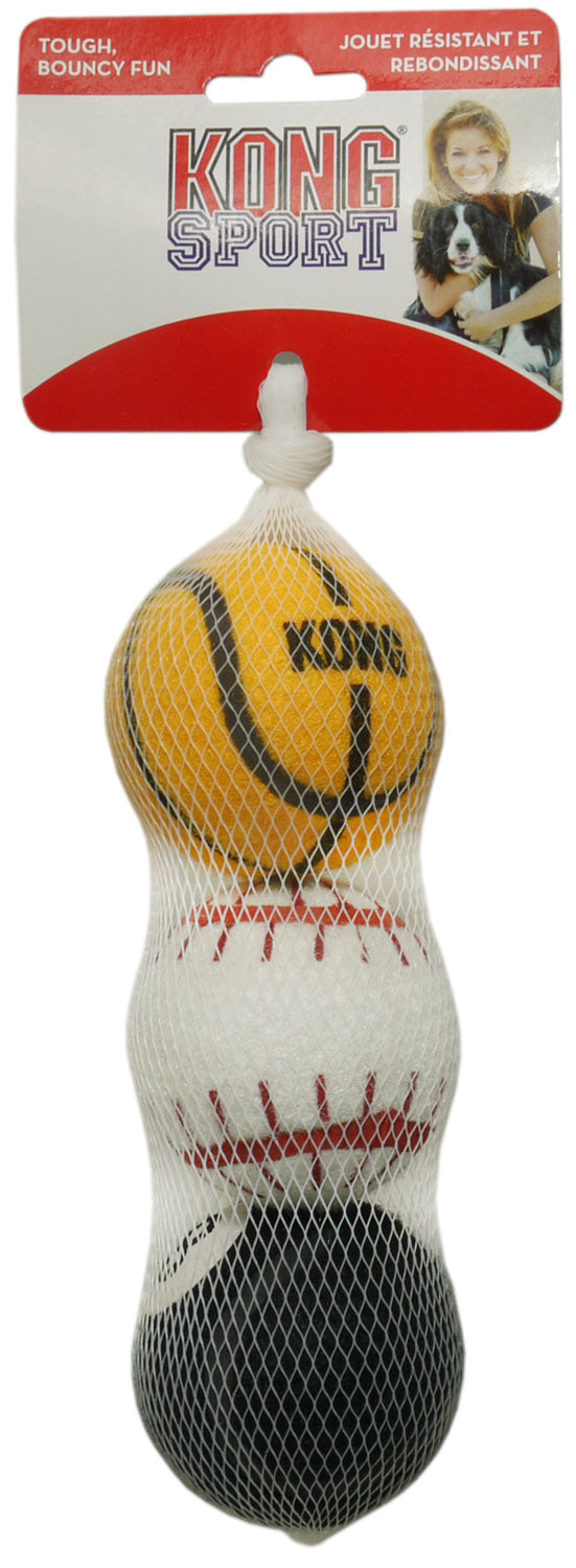 Front View of KONG Sport Balls Medium Dog Toy - 3 Pack