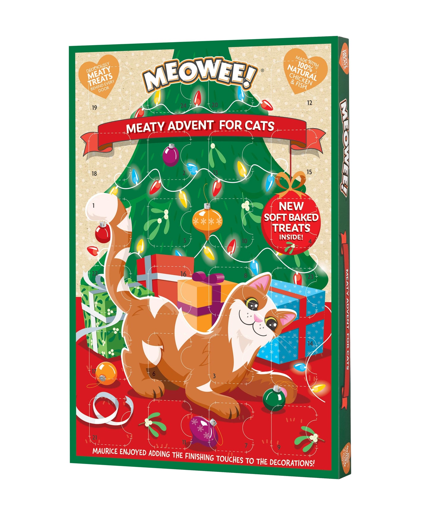 Front View of Meowee! Christmas Meaty Advent Treat for Cats