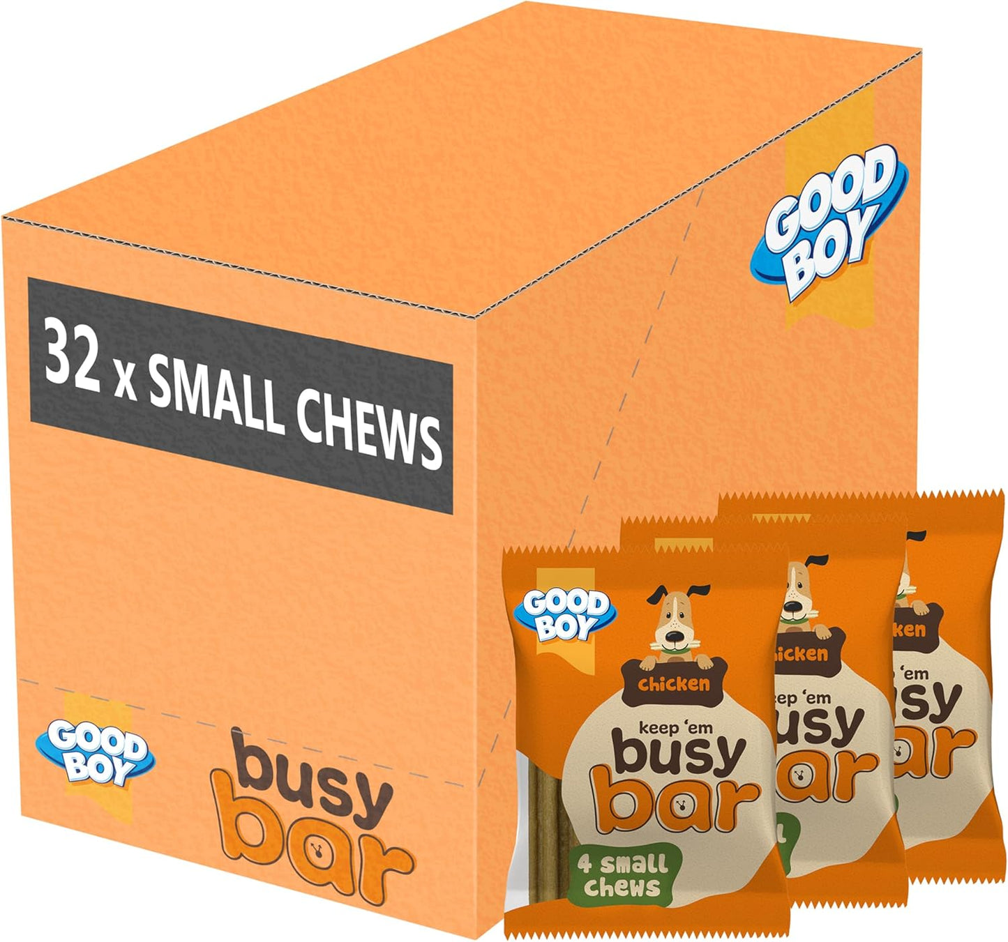 Good Boy Busy Bar 4 Small Chicken Chews Dog Treats