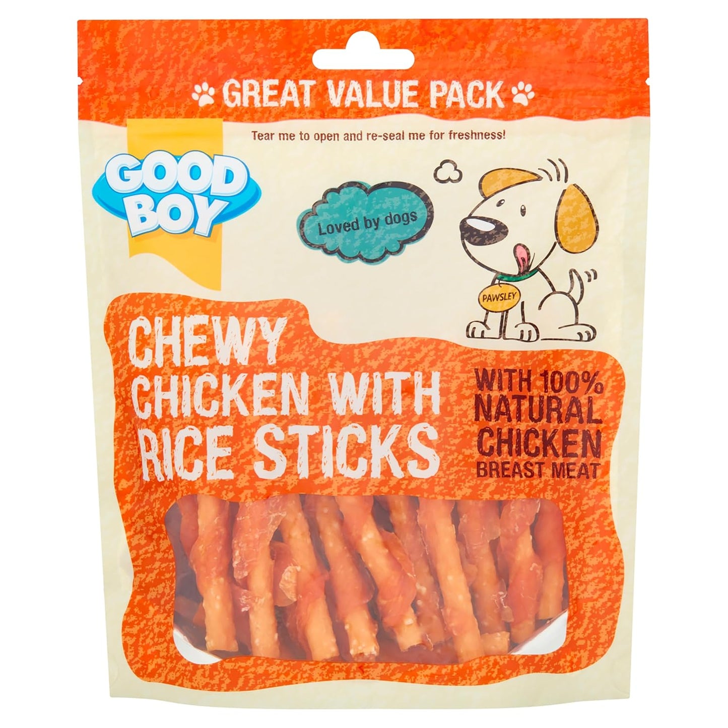 Good Boy Chewy Chicken with Rice Sticks Dog Treats