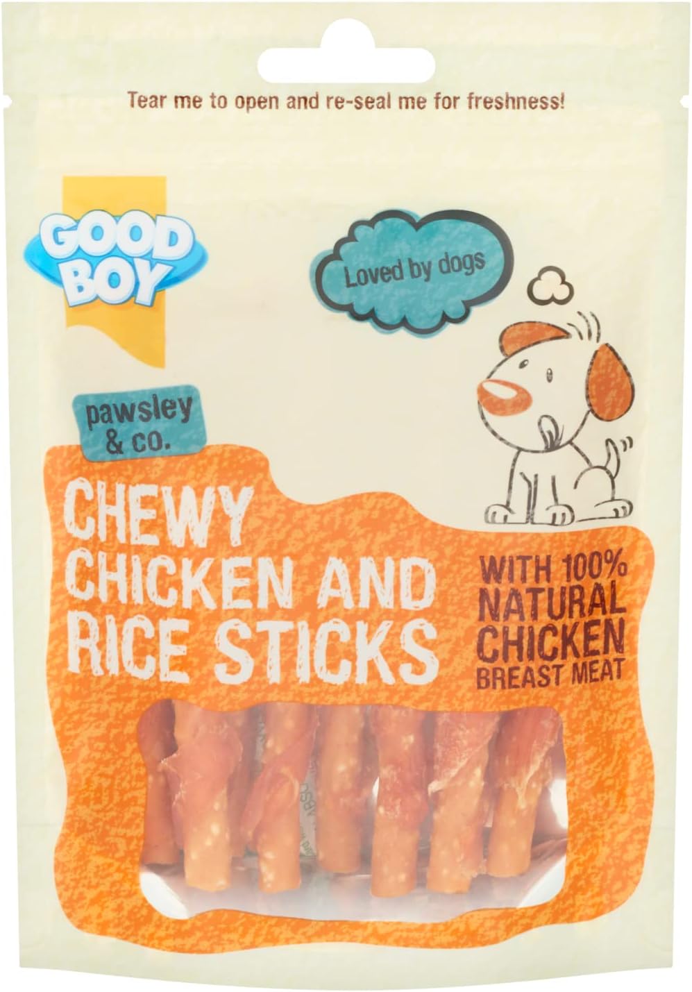 Good Boy Pawsley & Co Chewy Chicken and Rice Sticks Dog Treats