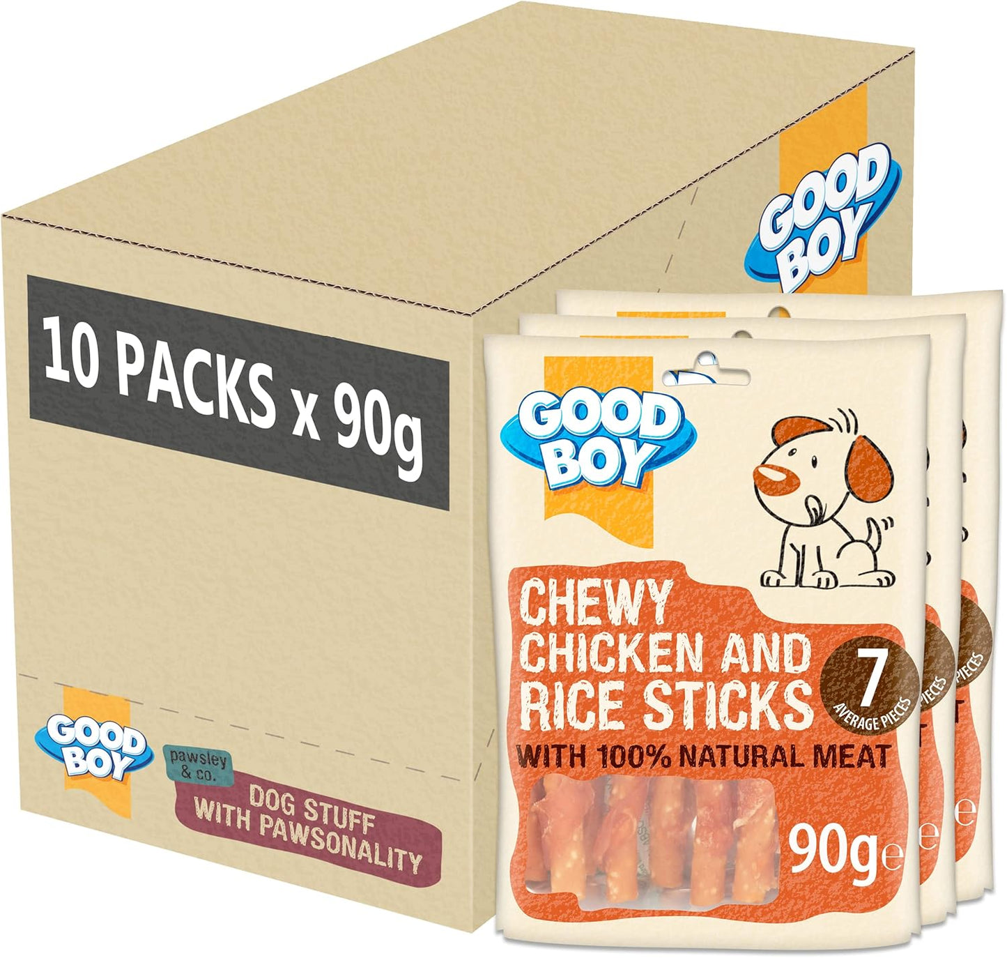 Good Boy Pawsley & Co Chewy Chicken and Rice Sticks Dog Treats