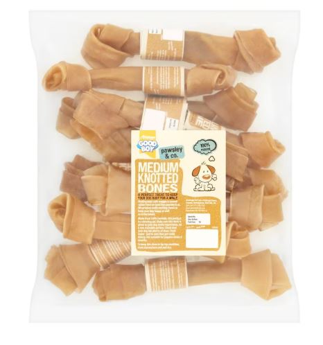 Good Boy Pawsley & Co Rawhide Chew Medium Knotted Bones Dog Treats