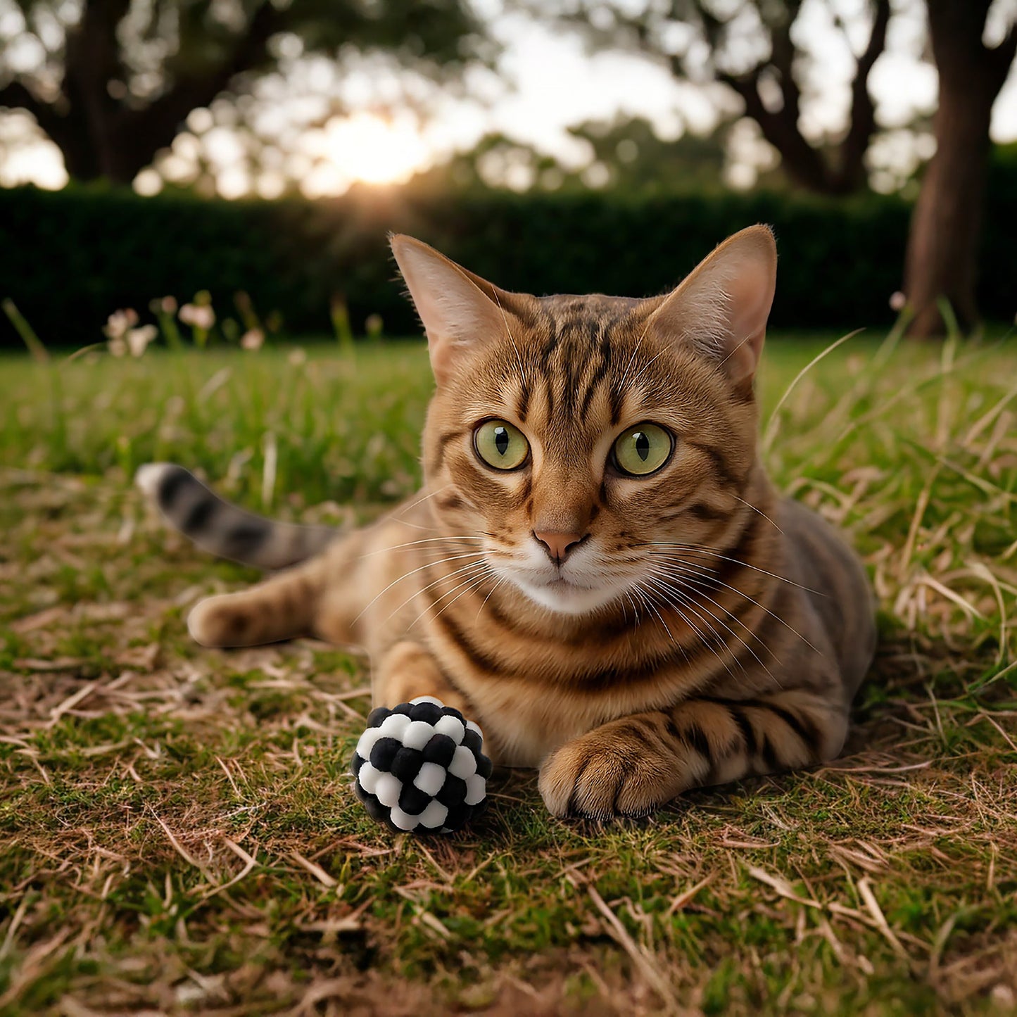 Ministry Of Pets Pom Pom Ball Cat Toy - Black & White