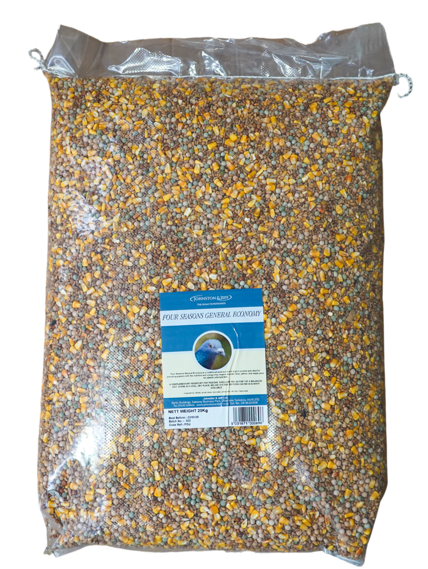 Front View of Johnston & Jeff Four Season Pigeon Mix - 20kg