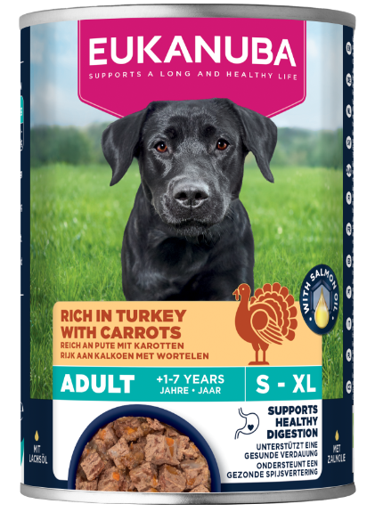 Front View of Eukanuba Can Life Care Adult All Breeds Wet Dog Food - Turkey & Carrot - 6 x 400g