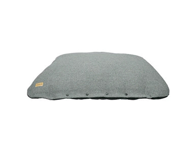 Earthbound Tweed Steel Flat Cushion Dog Bed in Grey