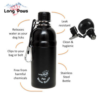 Long Paws Lick 'n Flow Stainless Steel Dog Water Bottle