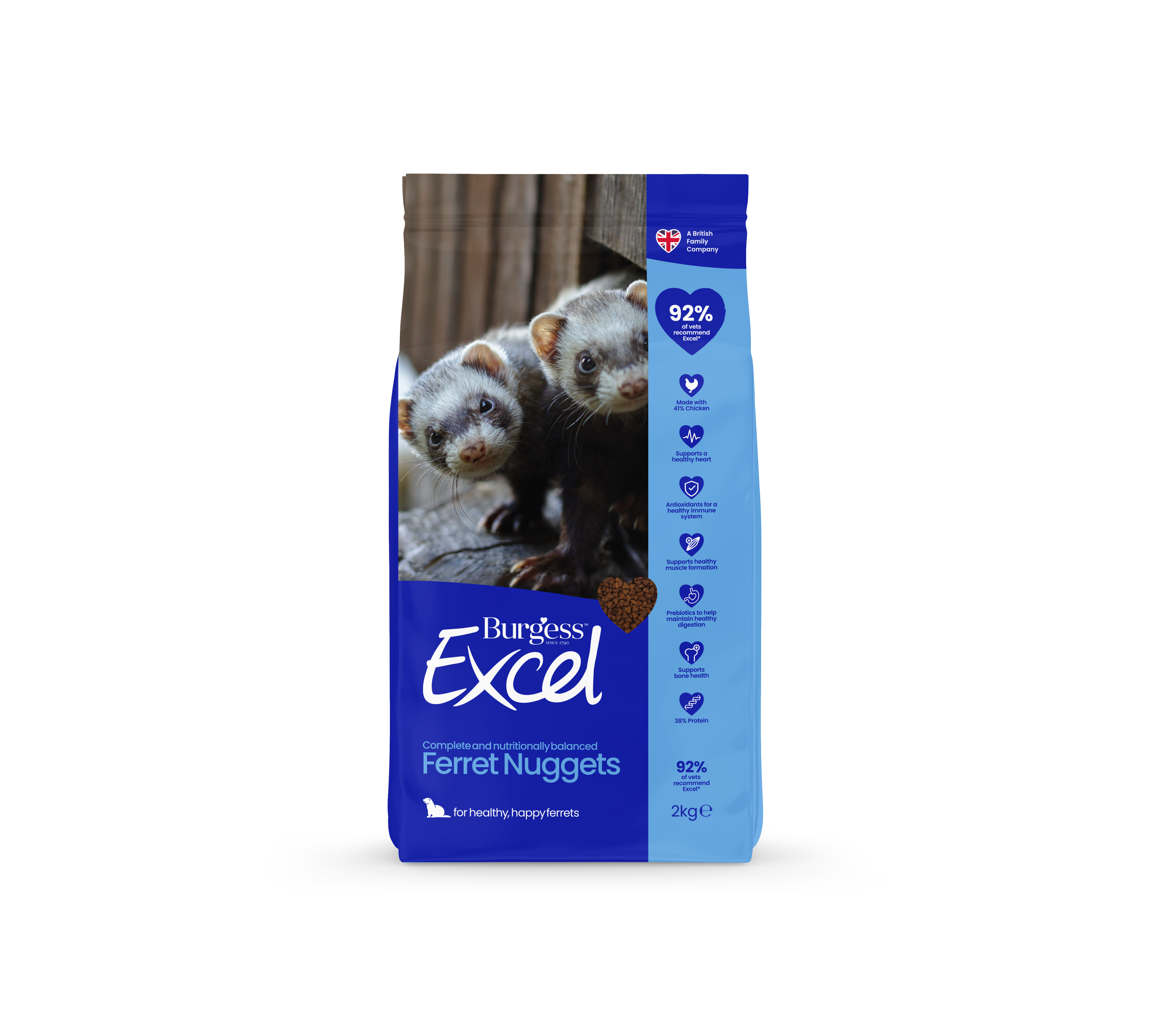 Burgess Excel Complete Nutritionally Balance Ferret Nuggets 4 x 2kg ...