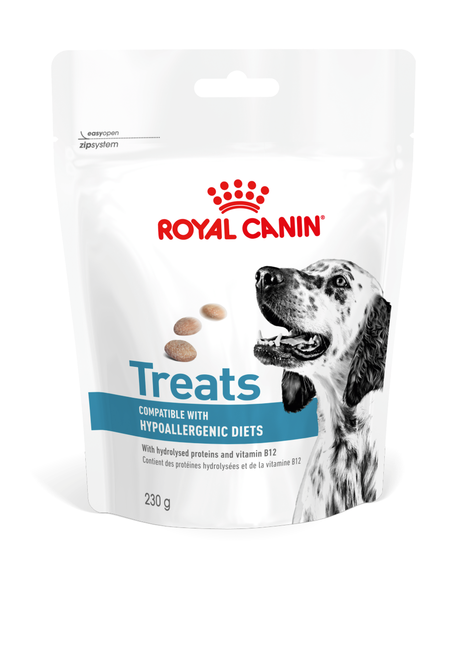 Front View of Royal Canin Hypoallergenic Dog Treats