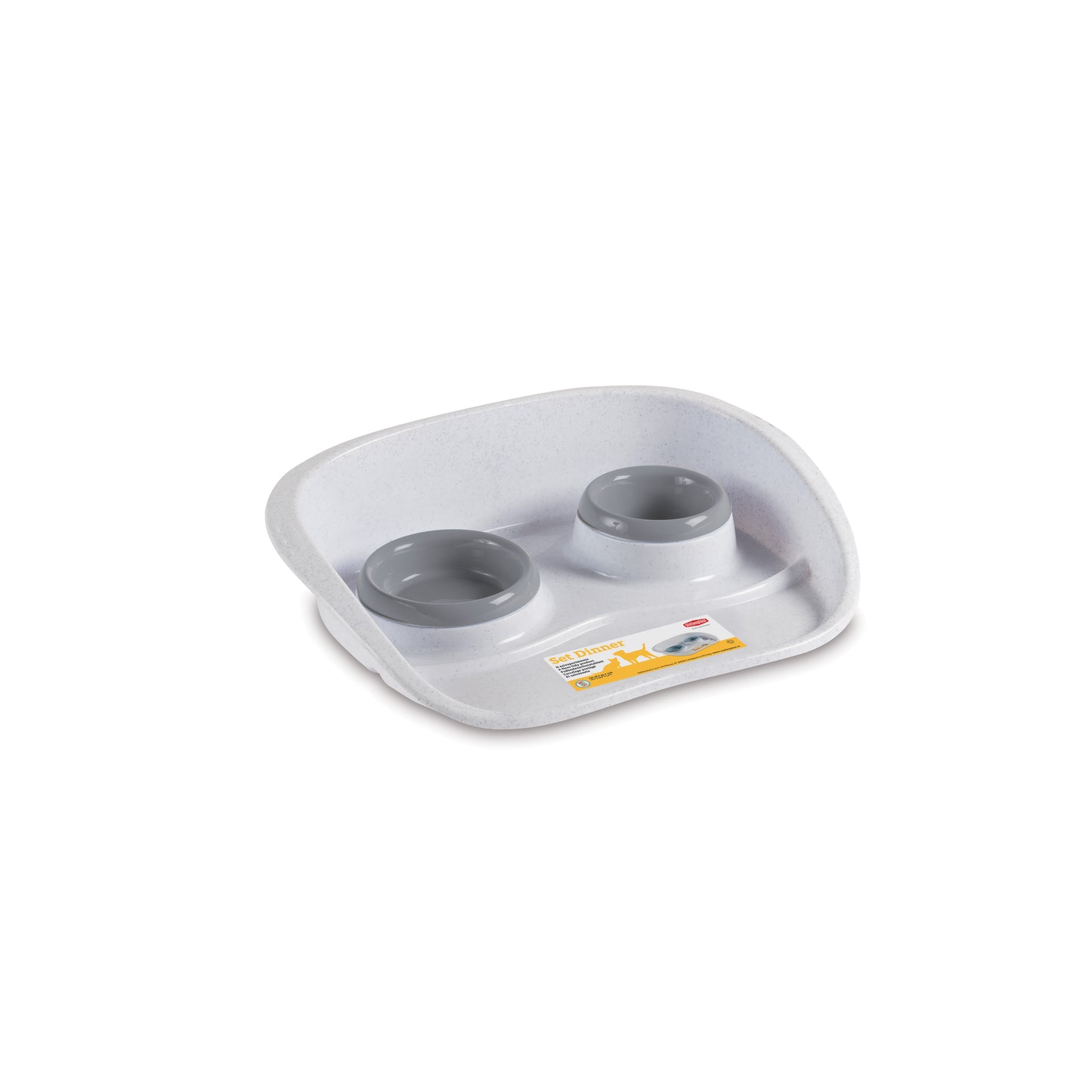 Front View of Stefanplast Set Dinner Pet Bowls
