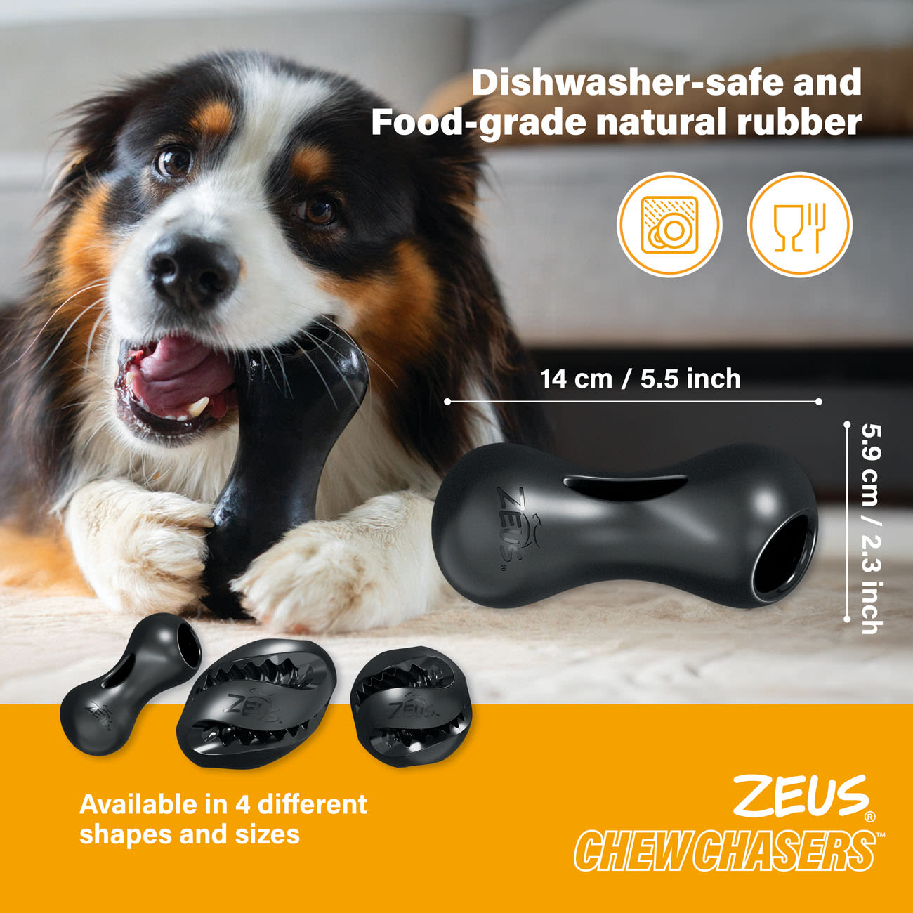 Zeus ChewChasers Treat Peanut Dog Toy