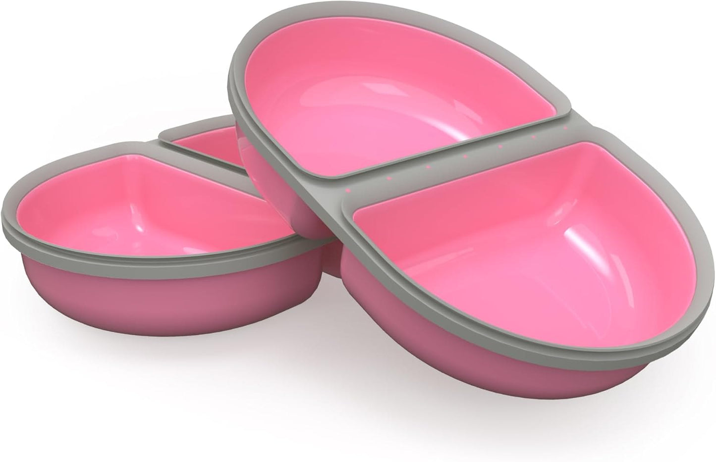 Front View of Surefeed Pet Feeder Split Bowl - Pink