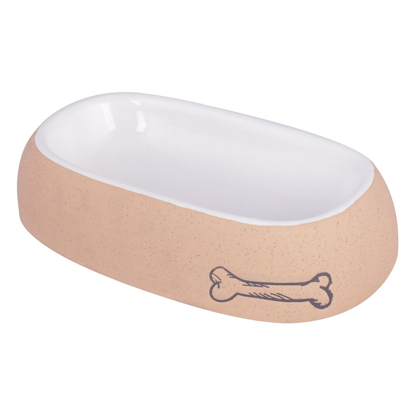Front View of Ministry Of Pets Sandstone Feeding Bowl for Dogs - 21 x 12cm