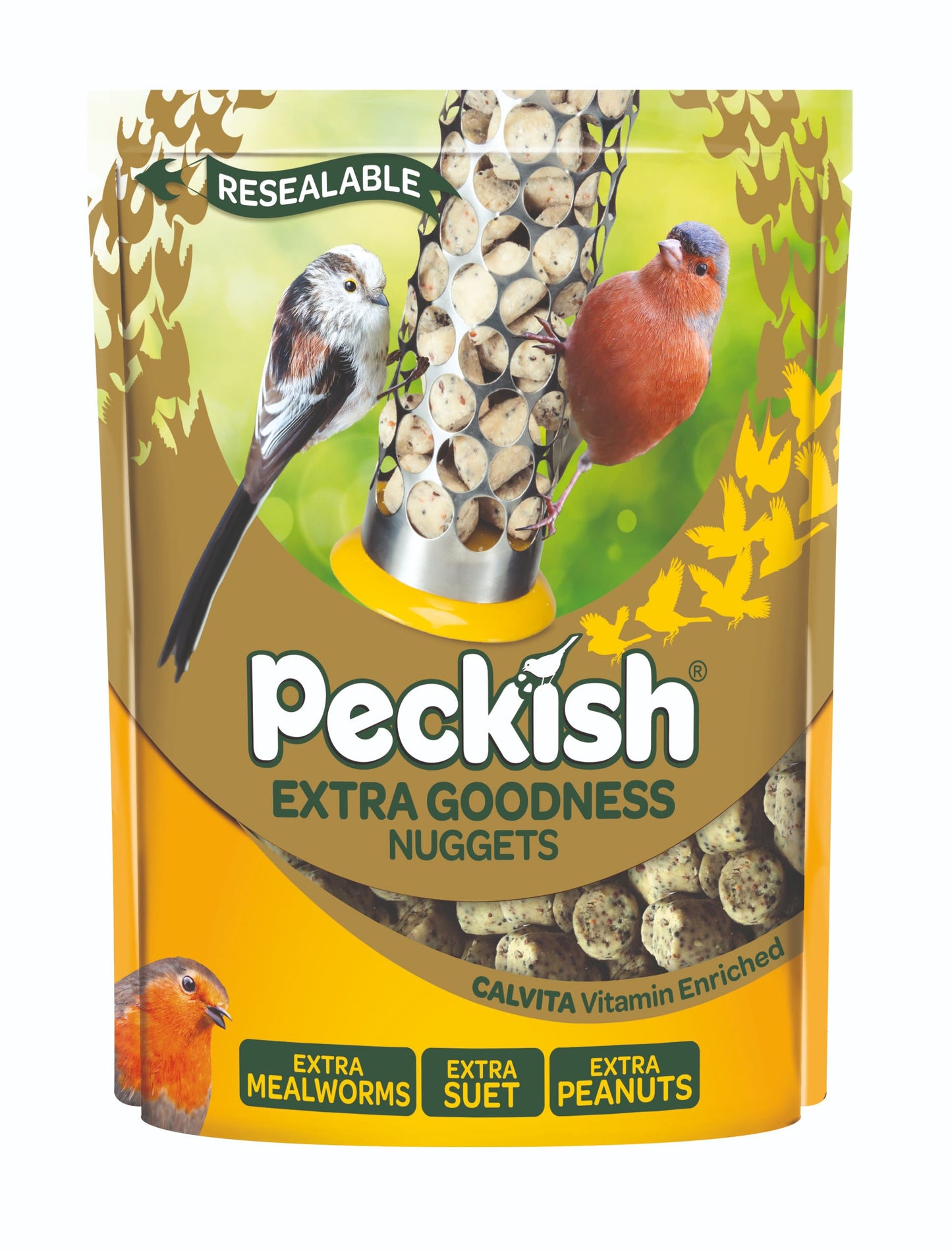 Front View of Peckish Extra Goodness Nuggets Bird Food