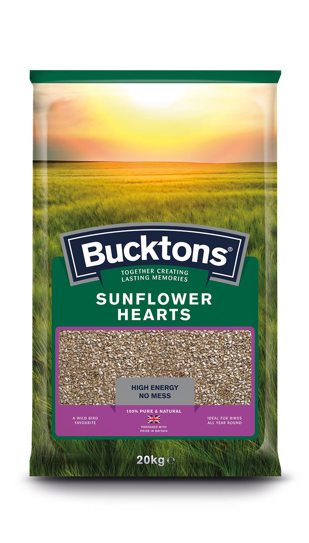 Front View of Bucktons Sunflower Hearts Wild Bird Food