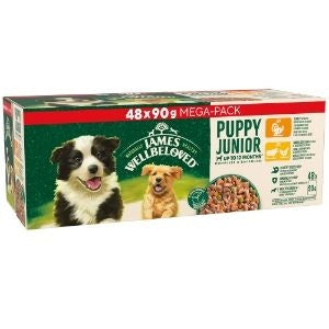 James Wellbeloved Puppy Turkey Lamb & Chicken in Gravy Pouch 48 x 90g