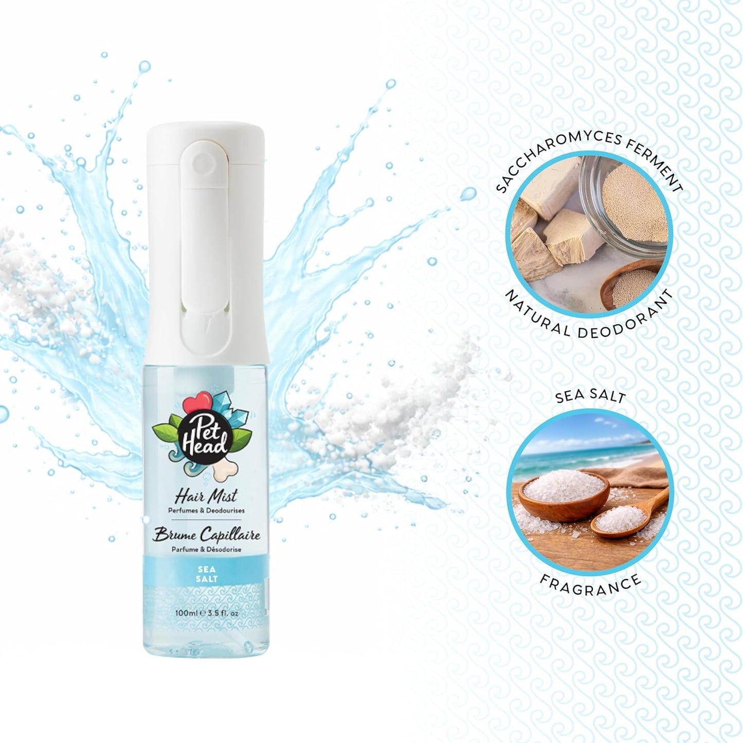 Pet Head Hair Mist Dog Deodorising Spray Sea Salt