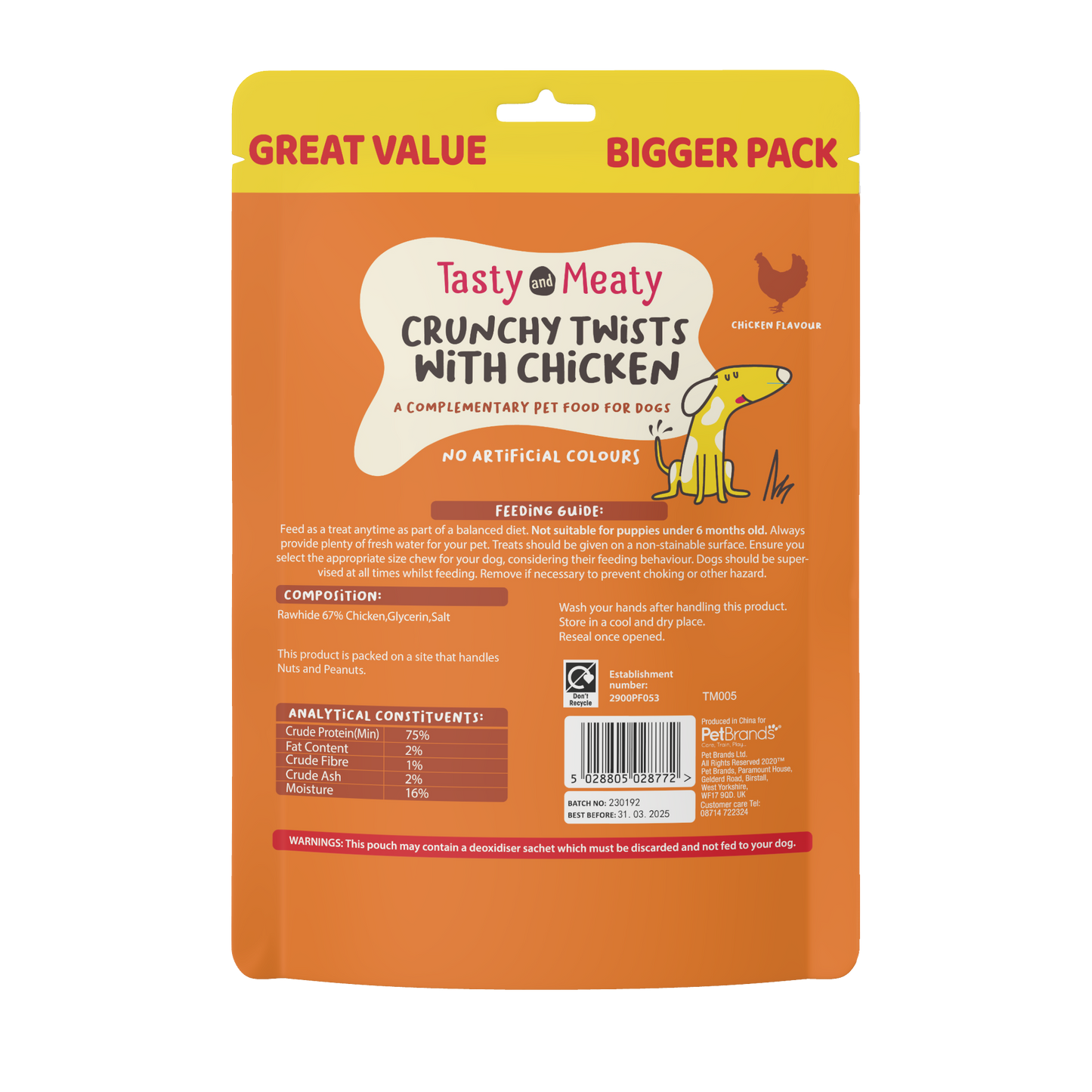 Tasty & Meaty Crunchy Twists with Chicken Adult Dog Treats