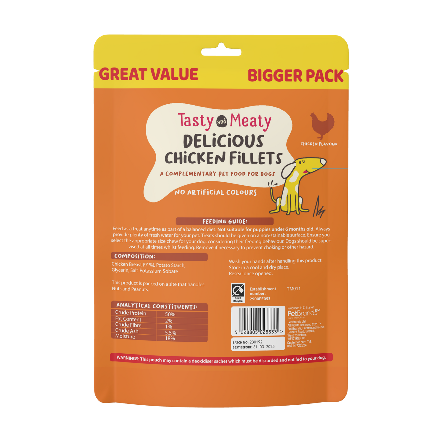 Tasty & Meaty Delicious Chicken Fillets Adult Dog Treats | 320g