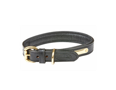 Weatherbeeta Padded Leather Dog Collar Black