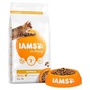 IAMS for Vitality Hairball Cat Food with Chicken