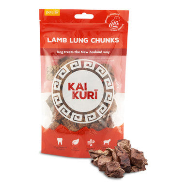 Kai Kuri Air Dried Dog Treats Lamb Lung Chunks