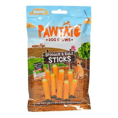 Benevo Pawtato Vegan Sticks Dog Treats Spinach Kale