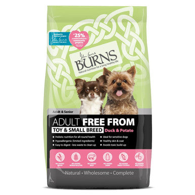Burns Free From Adult Toy Small Breed Dry Dog Food Duck Potato