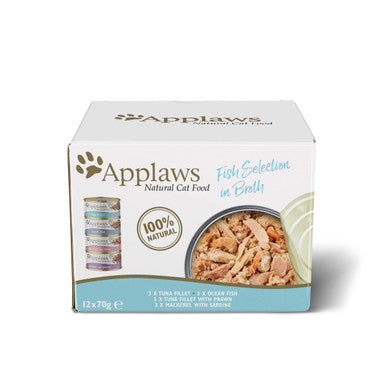 Applaws Natural Adult Tins Fish Collection in Broth Wet Cat Food