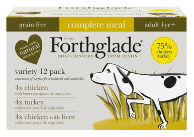 Forthglade Grain free Adult Poultry Turkey Chicken Liver Wet Dog Food