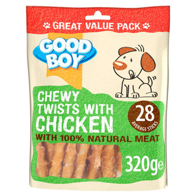 Good Boy Chewy Chicken Twisters Dog Treat Medic Animal