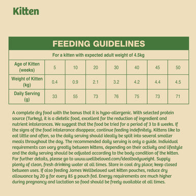 James Wellbeloved Complete Kitten Turkey Dry Cat Food
