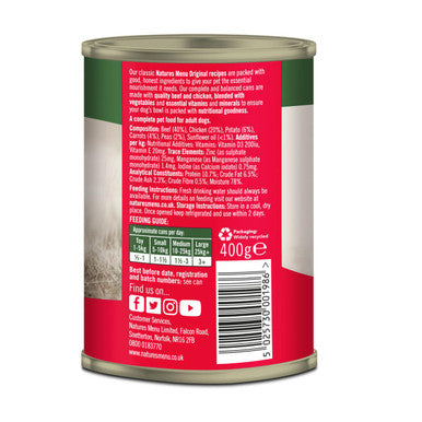 Natures Menu Original Adult Wet Dog Food Chicken Beef