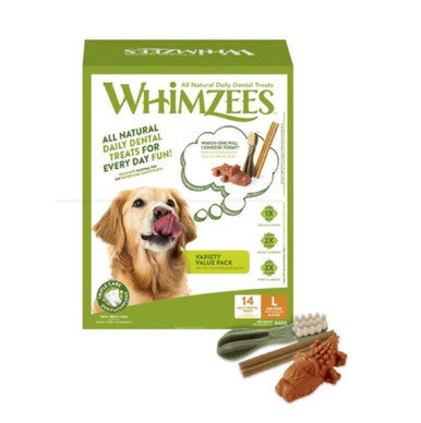 Whimzees Variety Dental Dog Treats for Large Breeds