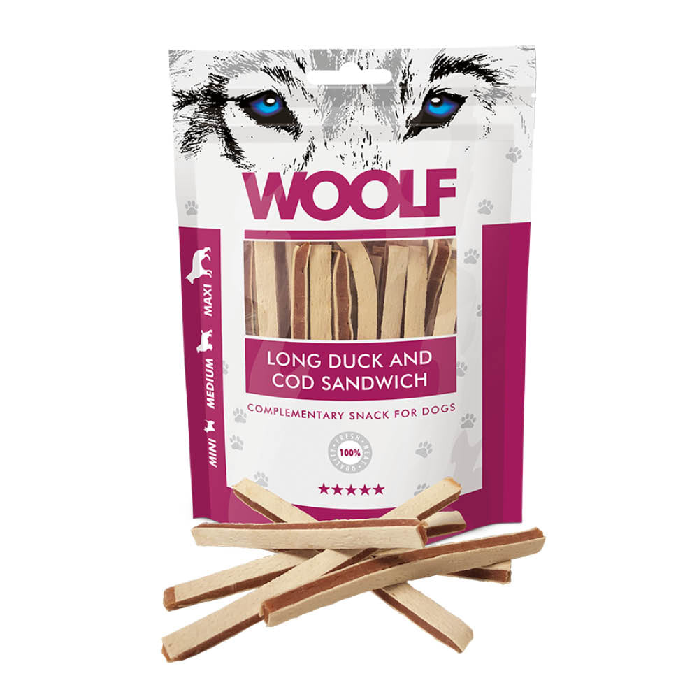 Woolf Long Duck and Cod Sandwich Dog Treats