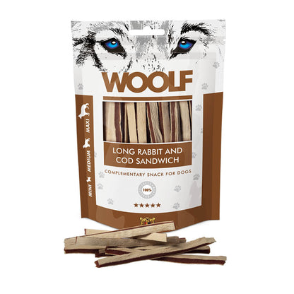 Woolf Rabbit and Cod Triangle Dog Treats