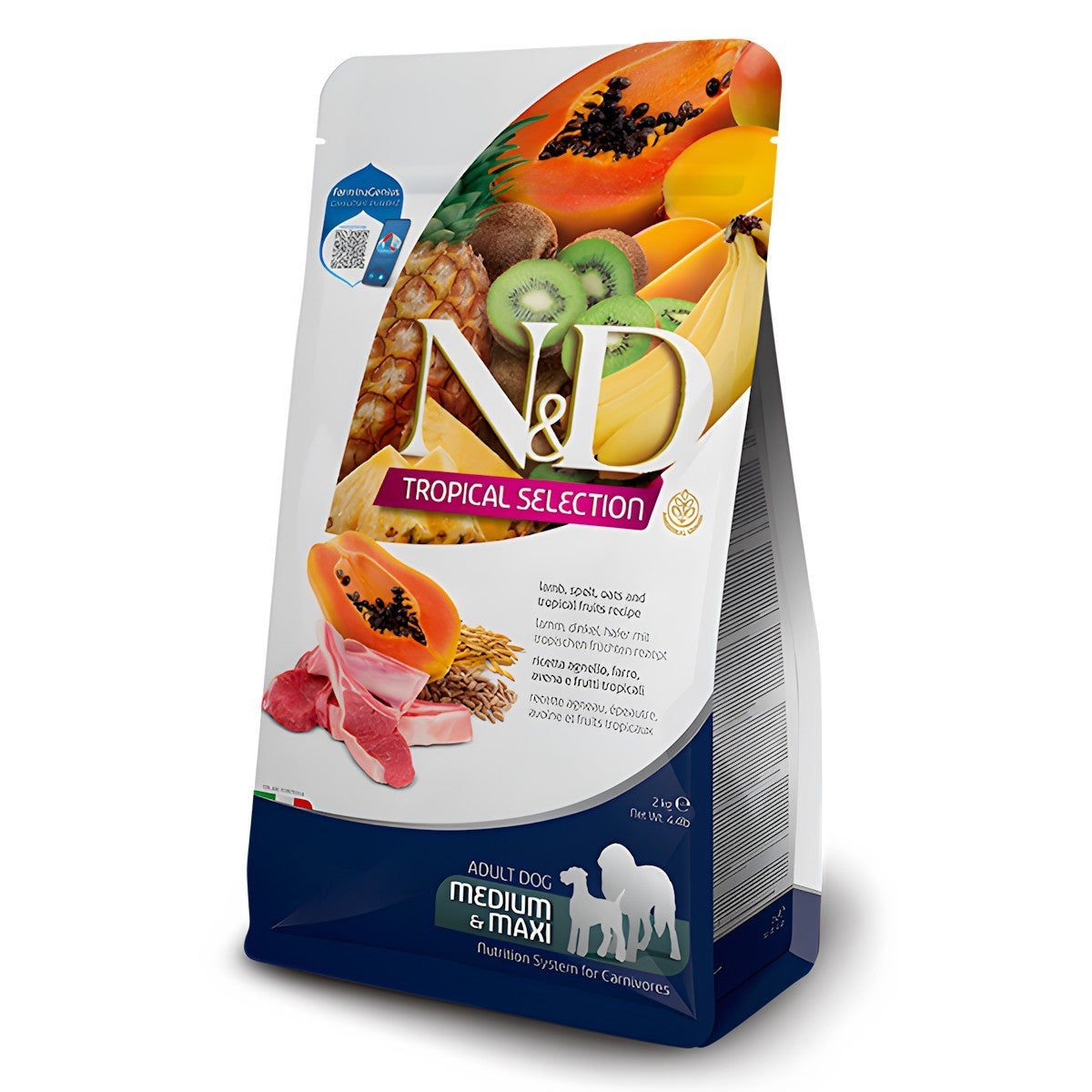 Farmina N&D Tropical Adult Dog Food - Lamb & Tropical Fruits for Medium & Large Breeds