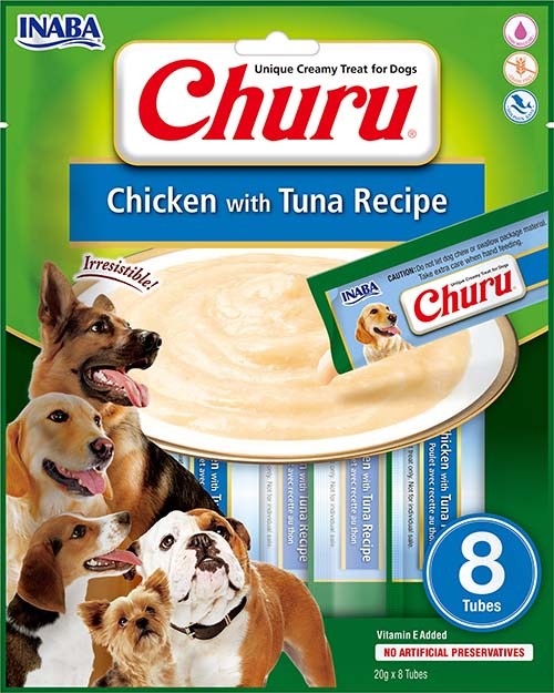 Ciao Churu 4 & 8 Pack Dog Treat - Chicken with Tuna Recipe - 4 x 14g & 8 x 20g