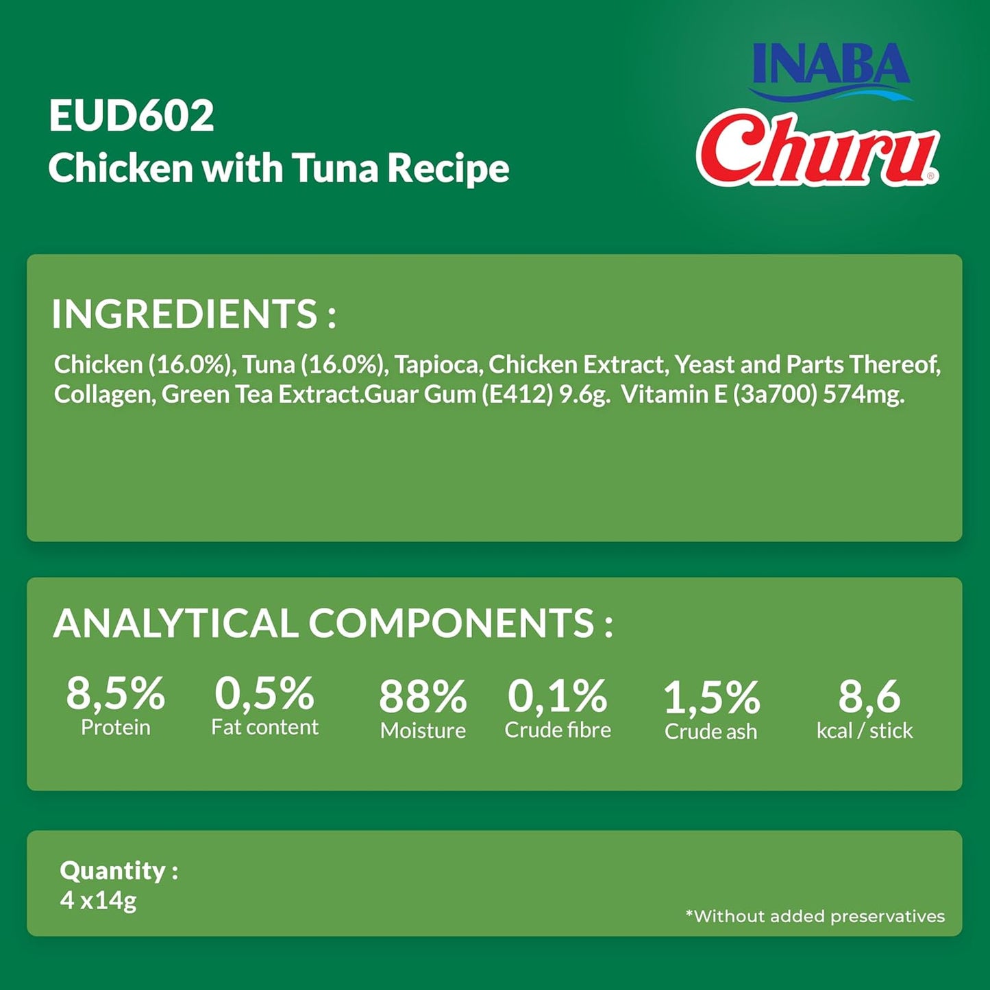 Ciao Churu 4 & 8 Pack Dog Treat - Chicken with Tuna Recipe - 4 x 14g & 8 x 20g