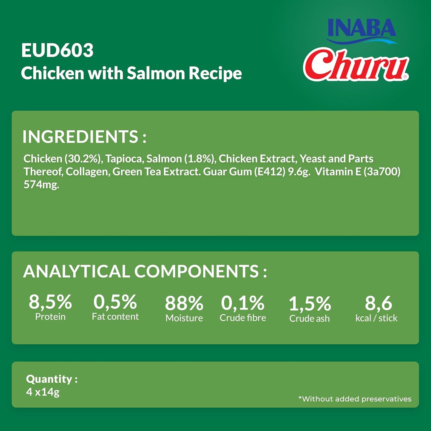 Ciao Churu 4 & 8 Pack Dog Treat - Chicken with Salmon Recipe - 4 x 14g & 8 x 20g