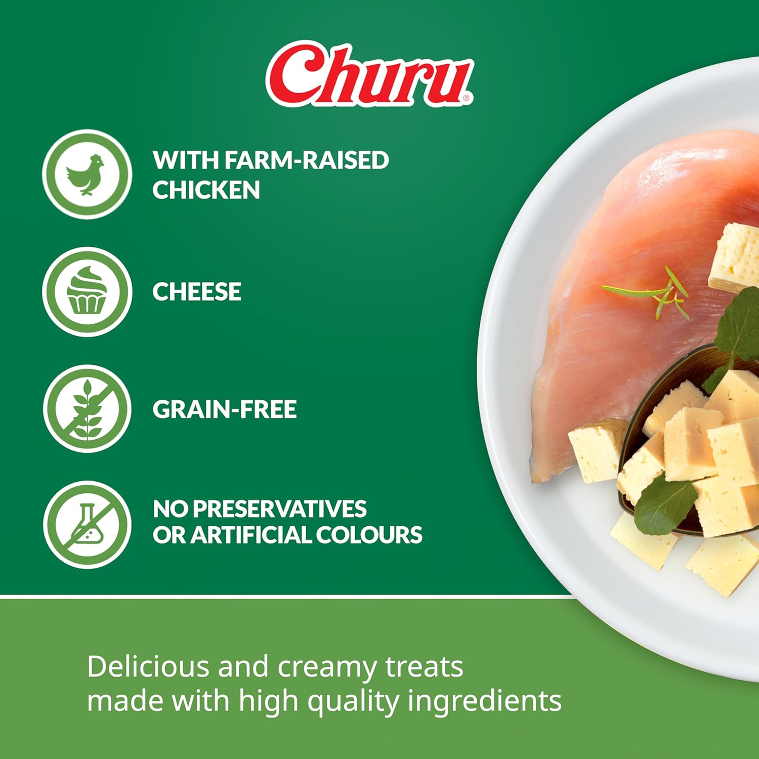 Ciao Churu 4 & 8 Pack Dog Treat - Chicken with Cheese Recipe - 4 x 14g & 8 x 20g