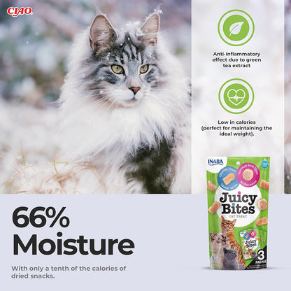 Ciao Juicy Bites Cat Treat - Homestyle Broth & Calamari Flavour - 3 x 11.3g