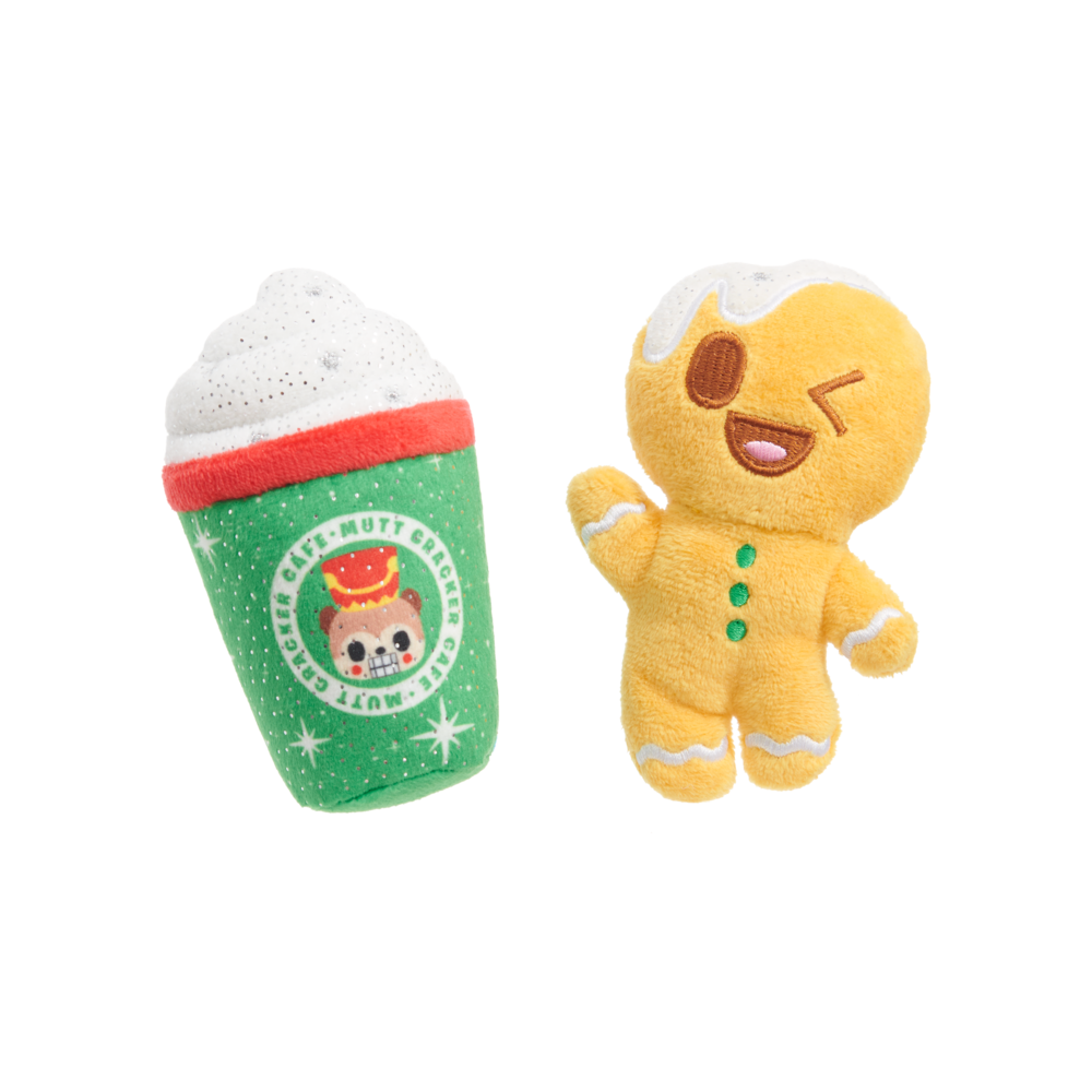 Front View of BARK Christmas Ginger Boy Brew Dog Toy - One Size