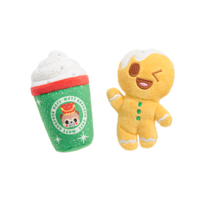 Front View of BARK Christmas Ginger Boy Brew Dog Toy - One Size